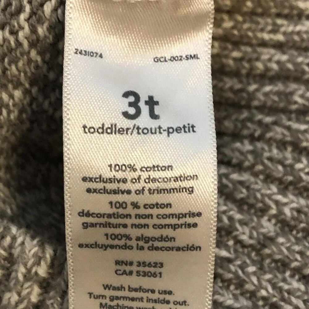 New CARTER'S Embr Fox Half Zip Sweater Pull-over Crewneck Heather 3T